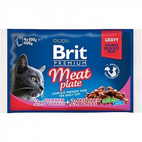 Brit Premium Cat kapsa Meat Plate 400g (4x100g)