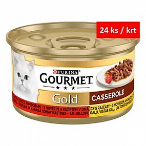 GOURMET GOLD Hovězí s kuřetem v rajčatové omáčce 85g